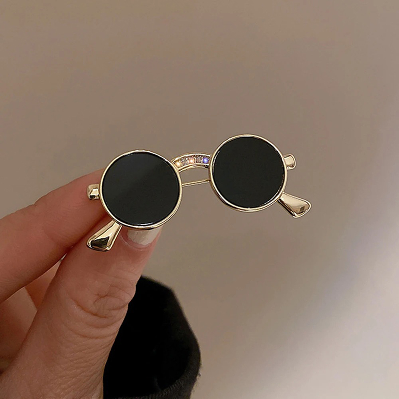 Details zur John Lennon Stil Sonnenbrillen-Brosche