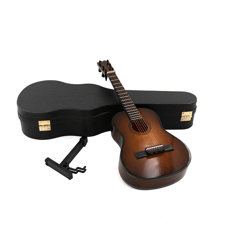 Details der Miniatur-Gitarre, klassische Gitarre - 6 Größen zur Auswahl! Farbe Braun