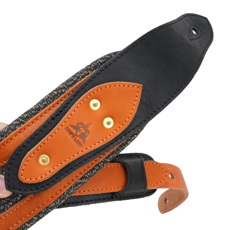 Details Deluxe Bassgitarrengurt aus Echtem Gepolstertem Leder