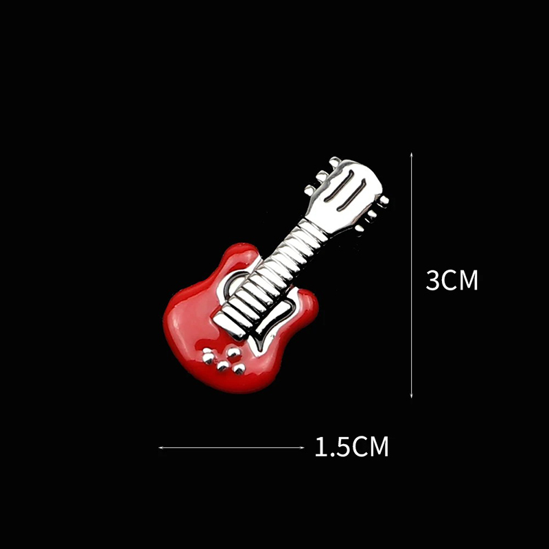 Abmessungen von emaillierten Broschen Pins von kleiner E-Gitarre - 2 Farben zur Auswahl