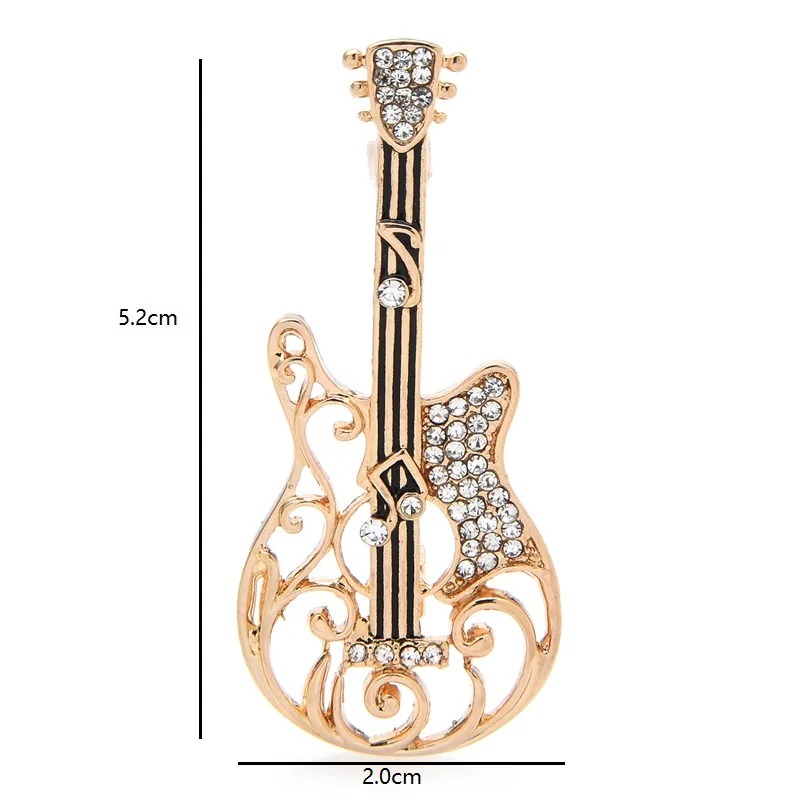 Abmessungen Strass Gitarrenbrosche