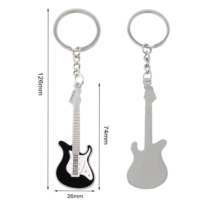 Abmessungen Set von 30 elektrischen Gitarren Schlüsselanhängern