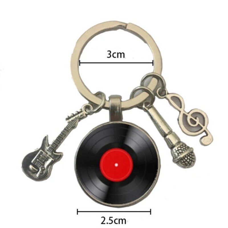 Abmessungen Schlüsselanhänger Gitarre Vinyl Musikalisch