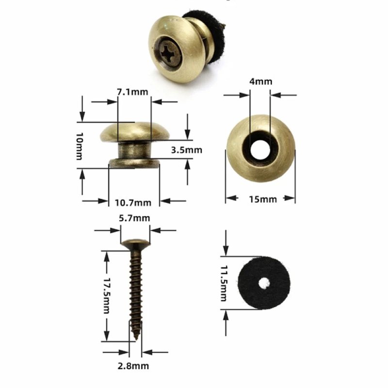 Abmessungen der Strap Locks - 4 Farben zur Auswahl