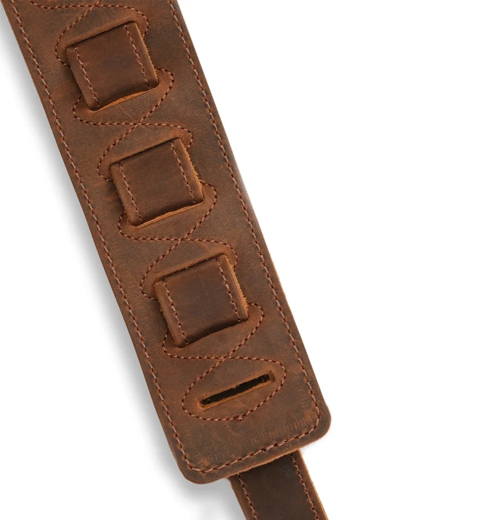 Rückseite des 'Vintage Eleganz' Premium-Leder-Gitarrengurts
