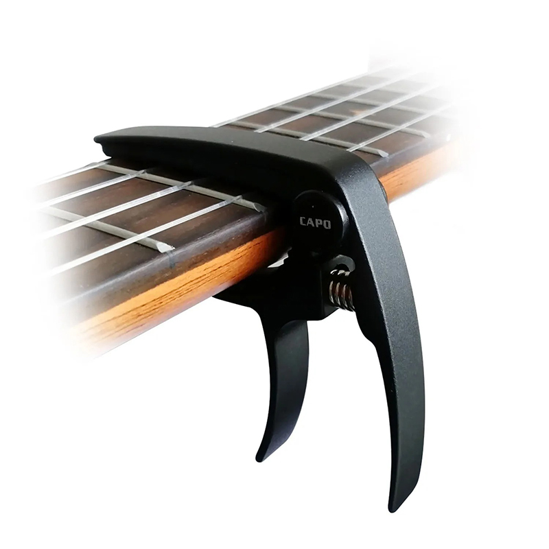Detaillierte Ansicht des Ukulele-Kapodasters aus Aluminiumlegierung