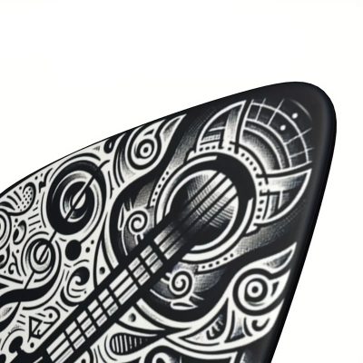 Fermer Set von 6 schwarzen Gitarren-Plektren und Black Psyche - 3 Größen zur Auswahl -