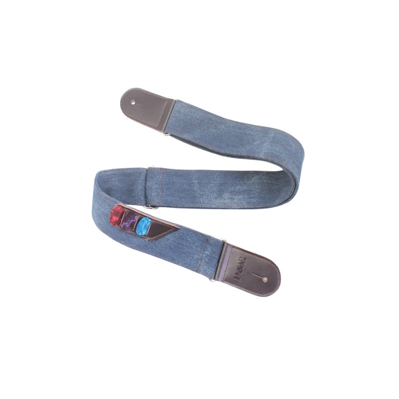Grauer Boho Denim Vintage Gitarrengurt - 4 Farben zur Auswahl!