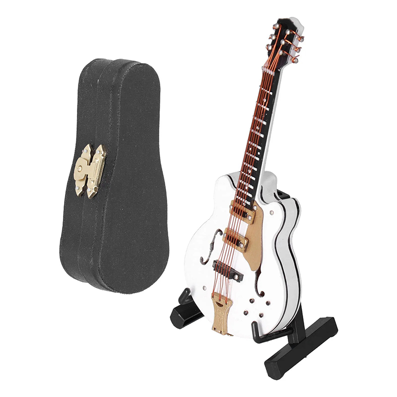 Wunderschöne weiße Miniatur-Elektrogitarre vom Typ Gibson