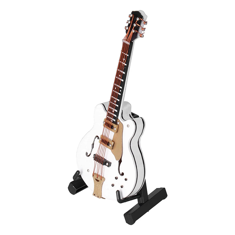 Weiße Gibson-Typ Miniatur-Elektrogitarre