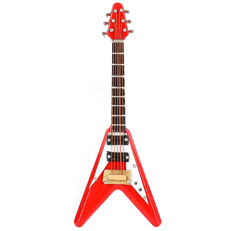 Gitarre - Miniatur elektrische Flying V in Rot