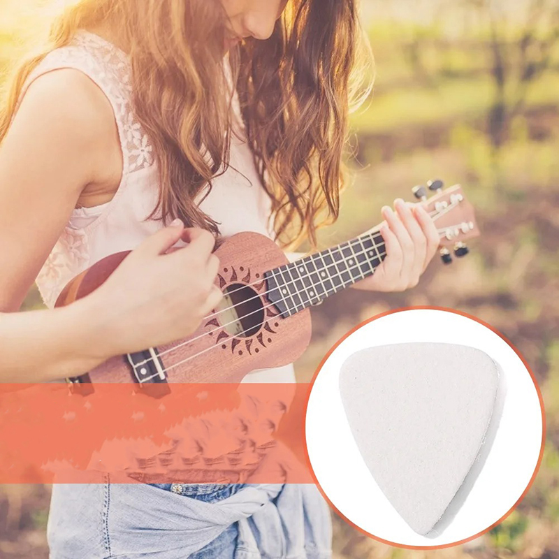 Set von 10 weichen Filz-Plektren für Ukulele