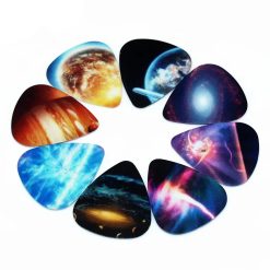Set von 10 Plektren mit Universum-, Weltraum-, Planeten- und Sternenmotiven
