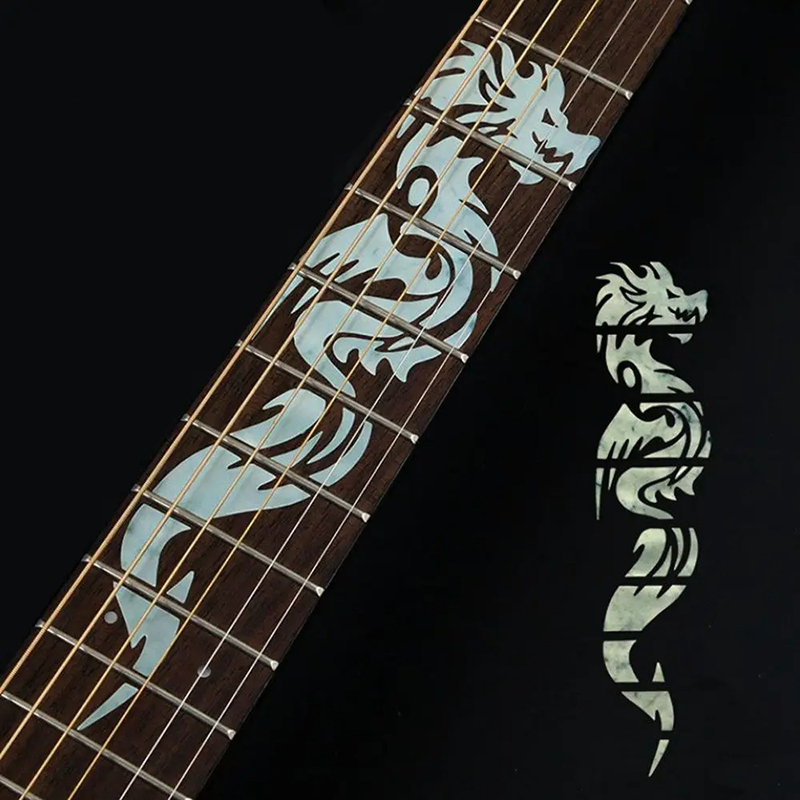 Fretboard-Markierungen mit Drachenmuster
