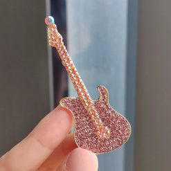 Vintage Strass Elektrische Gitarre Brosche Modell 1