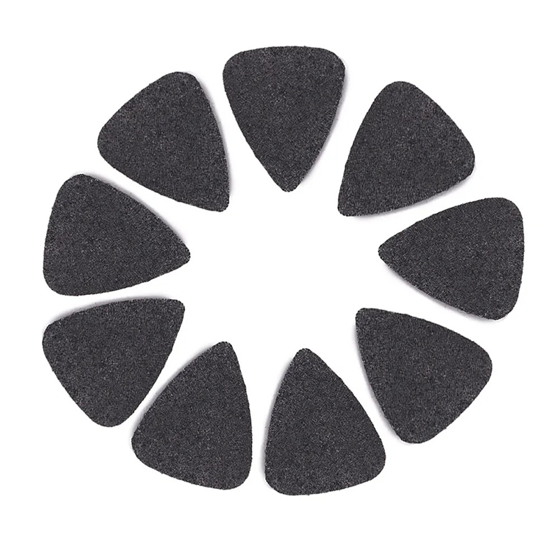 Set von 10 weichen Filz-Plektren für Ukulele in Schwarz