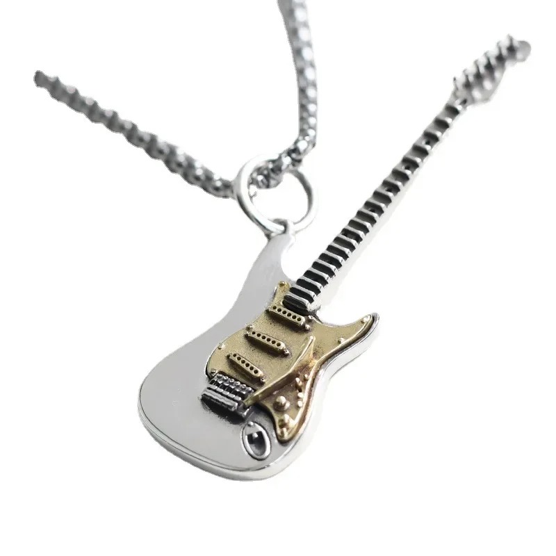 Elektrische Gitarre Anhänger in Silber und Gold