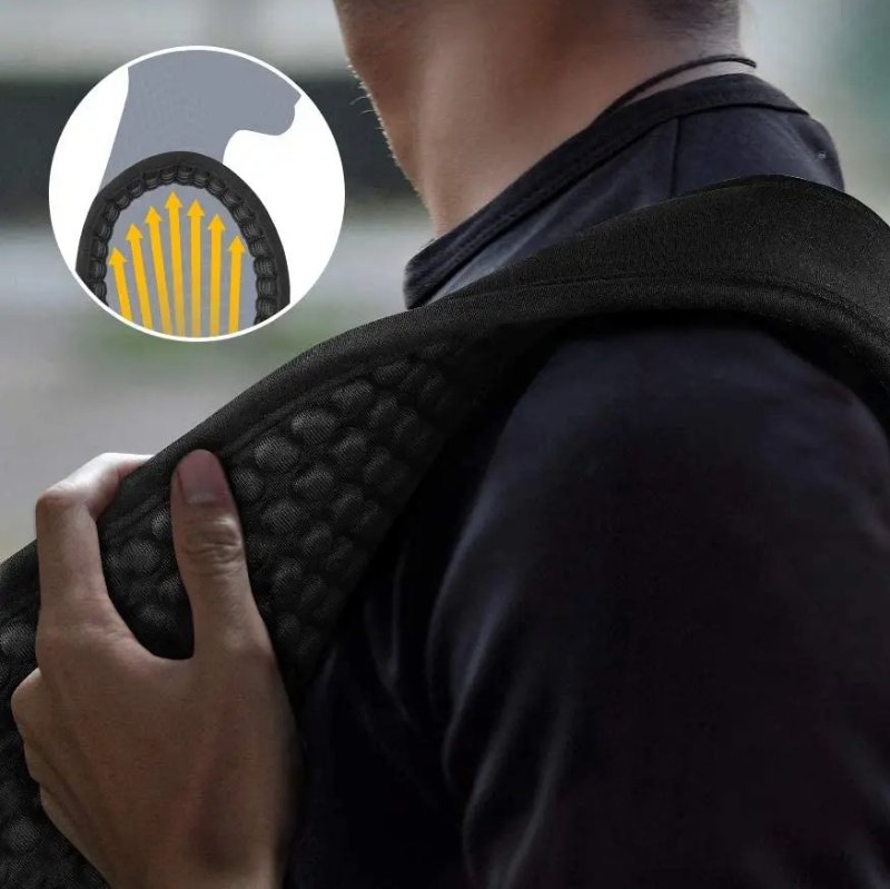 Technische Details des ergonomischen Bassgitarrengurts mit 3D-Polstern