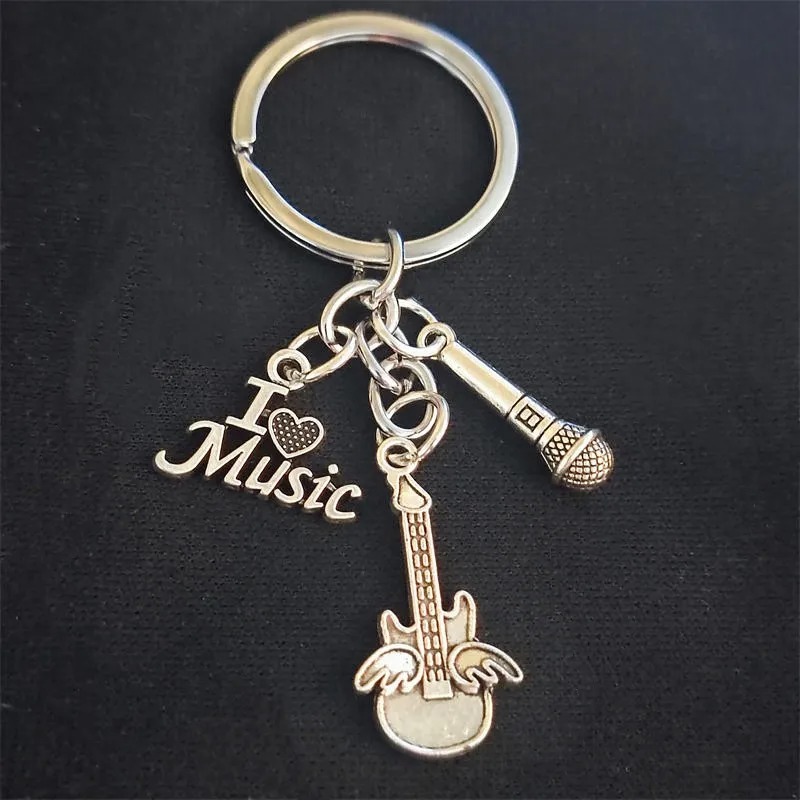 Details zum Schlüsselanhänger Gitarre Herz Musik