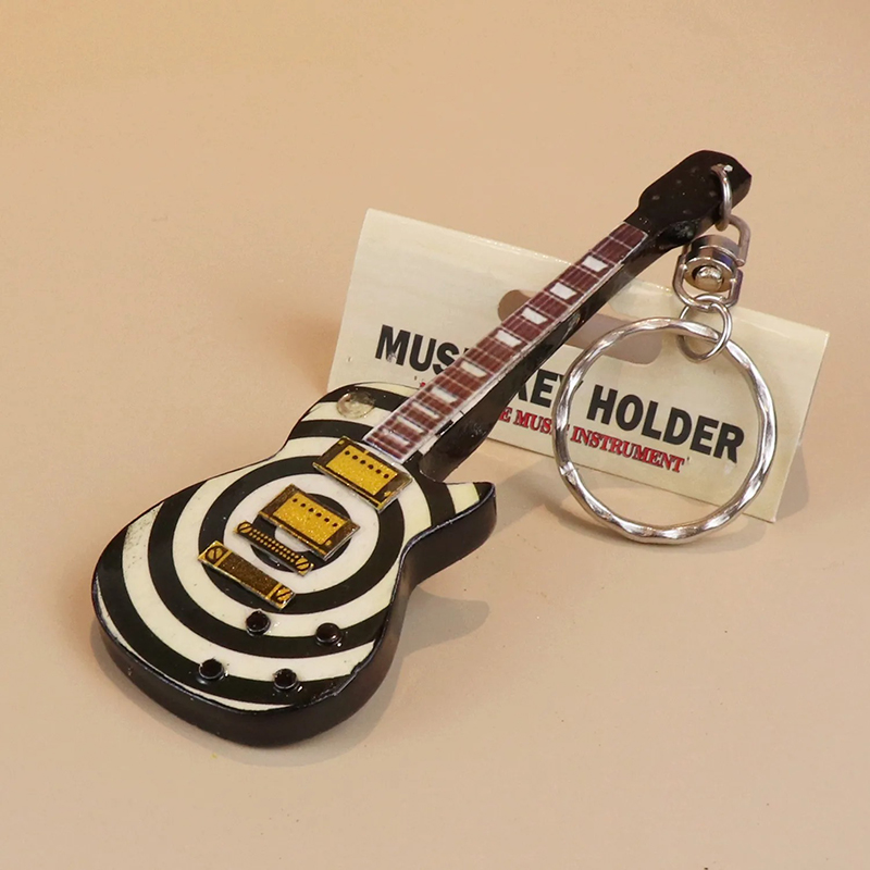 Hypnotischer Elektrogitarren-Schlüsselanhänger