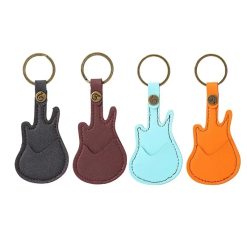 Gitarrenschlüsselanhänger mit Plektrum-Etui