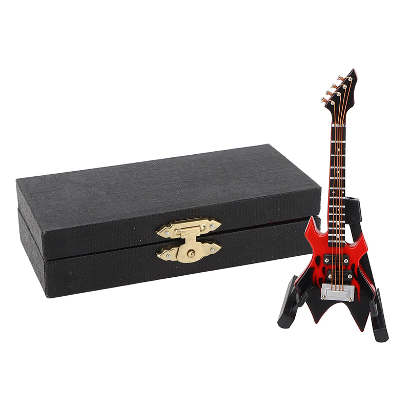 Miniatur-Gitarre, Mini-Elektrogitarre im Hard-Rock-Stil in Rot