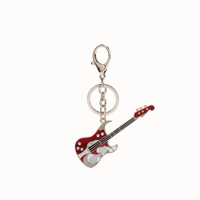 Elektrische Gitarre Strass Schlüsselanhänger - 2 Farben zur Auswahl - Farbe Rot