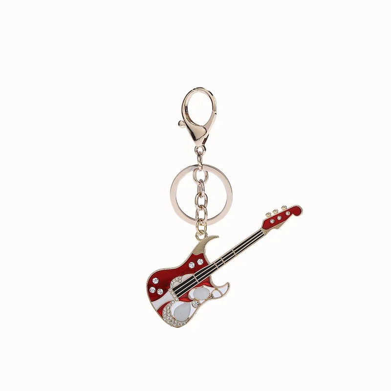 Elektrische Gitarre Strass Schlüsselanhänger - 2 Farben zur Auswahl - Farbe Rot