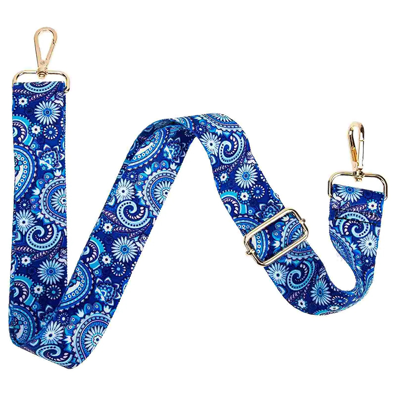 Blauer Paisley Banjo-Gurt mit Vintage Blumenmuster