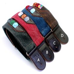 Boho Denim Vintage Gitarrengurt, 4 Farben zur Auswahl