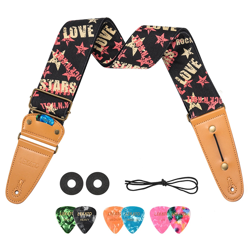 Schwarzer Rock 'n' Roll Gitarrengurt