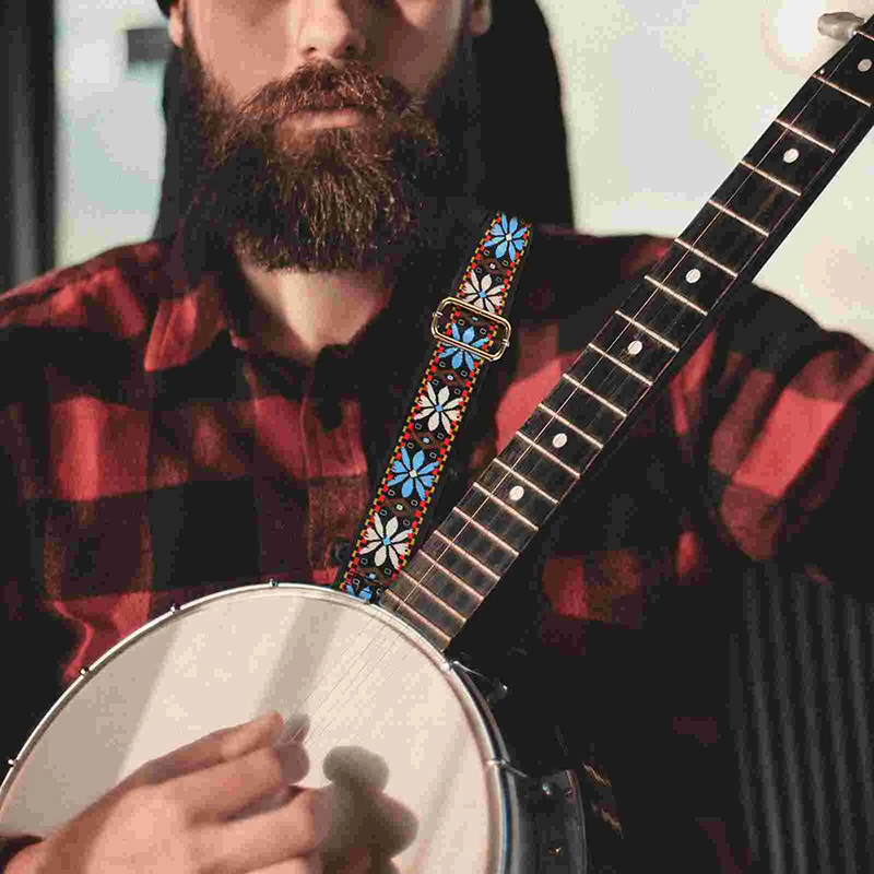 Wunderschöner Geflochtener Blauer Folk Banjo Gurt