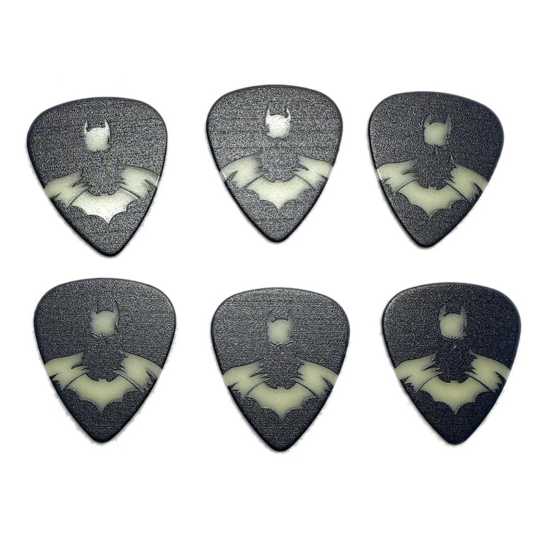 Details der Gitarrenplektren mit Fledermausmotiv - Set von 5 oder 50 Stück
