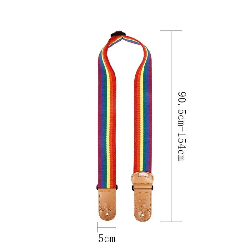 Abmessungen des Regenbogenfarbenen Gitarrengurts