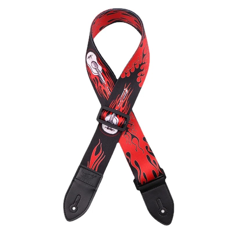 Gitarrengurt Totenkopf Schattenflammen