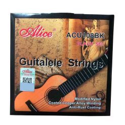 Saiten für Guitalele - Komplettes Set in Schwarz für einen Speziellen Stil, Modifiziertes Nylon Erreicht eine Schnelle Stimmstabilität