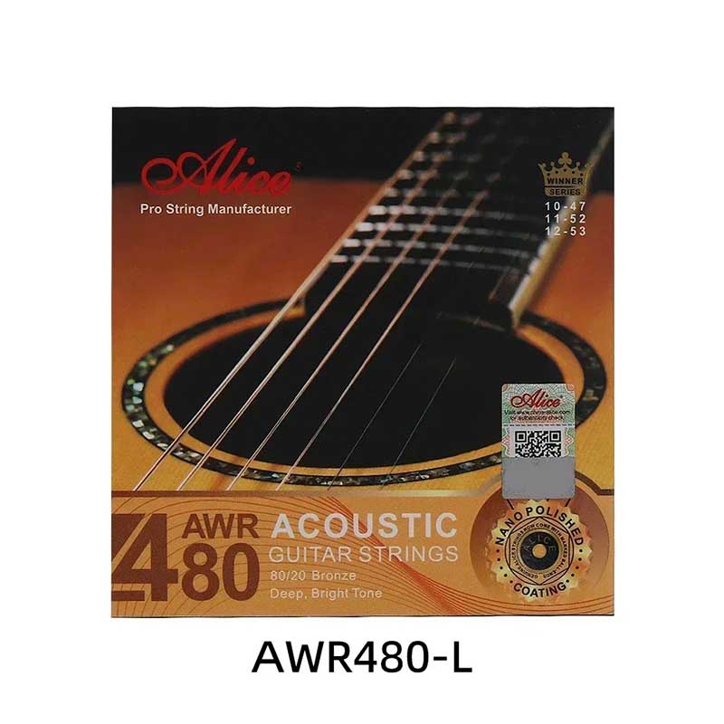 Leichte Saiten für Akustikgitarre - Bronze 8020, Tiefer, Klarer Klang, Nano-Poliertes Beschichtung