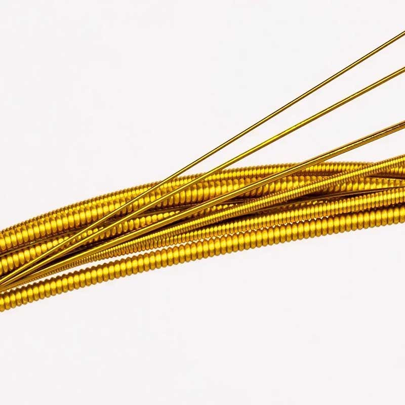Detaillierte Ansicht von Akustikgitarrensaiten - Komplettes Set, vollständig vergoldet, Phosphorbronze