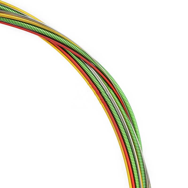 Übersicht Elektrische Gitarrensaiten - Saiten zum Üben & Performen, Farbige Saiten für Elektrische Gitarre, Glänzendes Aussehen