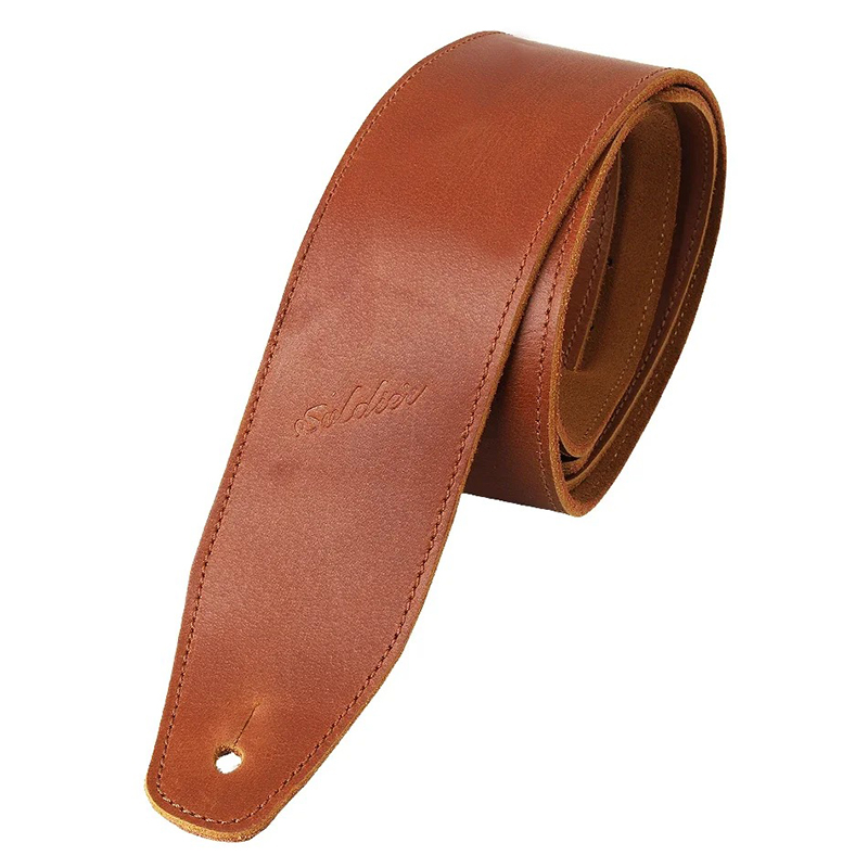 Details zu Eleganter Klassischer Gitarrengurt aus Vollnarbenleder