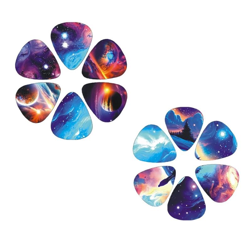 Details zum Set von 12 Galaxie Cosmos Plektren