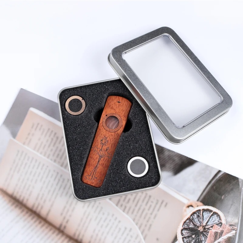 Abmessungen des Sapelli-Holz-Kazoos - Lotus-Melodie - Modell 4