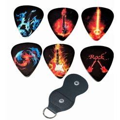 Set von 6 Rock 'Riff Ardant' Plektren mit kostenlosem Etui