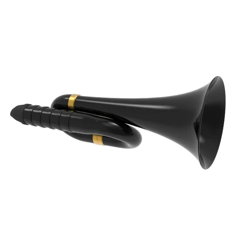 Vollständige Ansicht der Abmessungen des professionellen schwarzen Messing-Kazoos