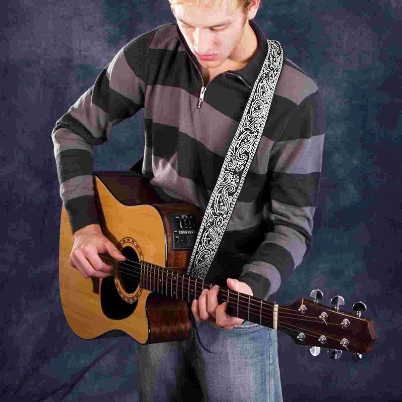 Detaillierte Ansicht Gitarrengurt Rock 'Paisley Schwarz Eleganz