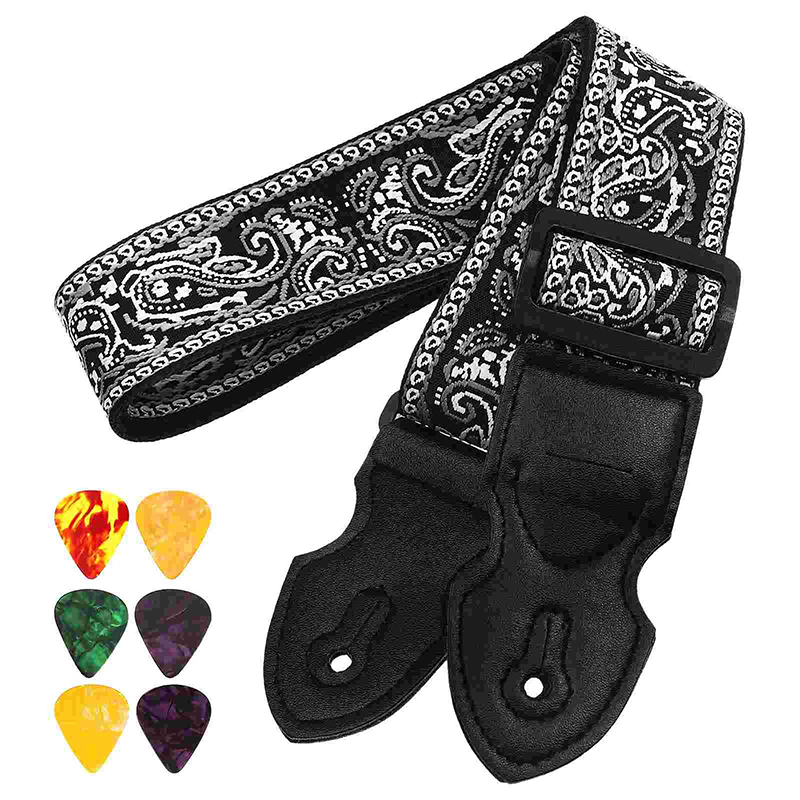 Allgemeine Ansicht Gitarrengurt Rock 'Paisley Schwarz Eleganz