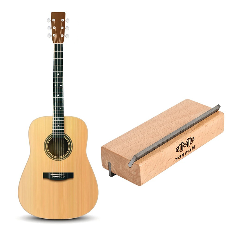 Avant Outil Luthier-Feile 2-in-1 für Gitarre - Holzblock mit 35° und 90° Winkeln für Polieren und Pflegen der Bünde