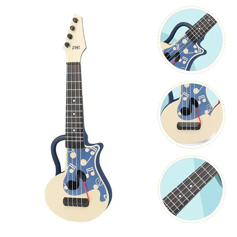 Details Kinder Gitarre Blaues Modell mit Spielnoten