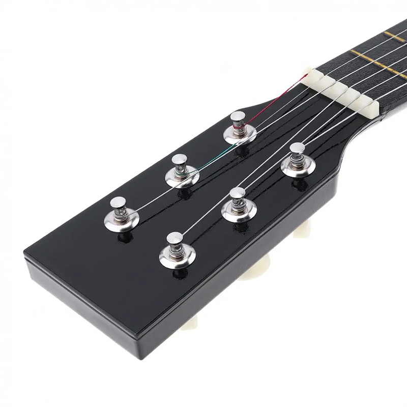 Details zur klassischen Kinder-Gitarre aus Lindenholz in Schwarz