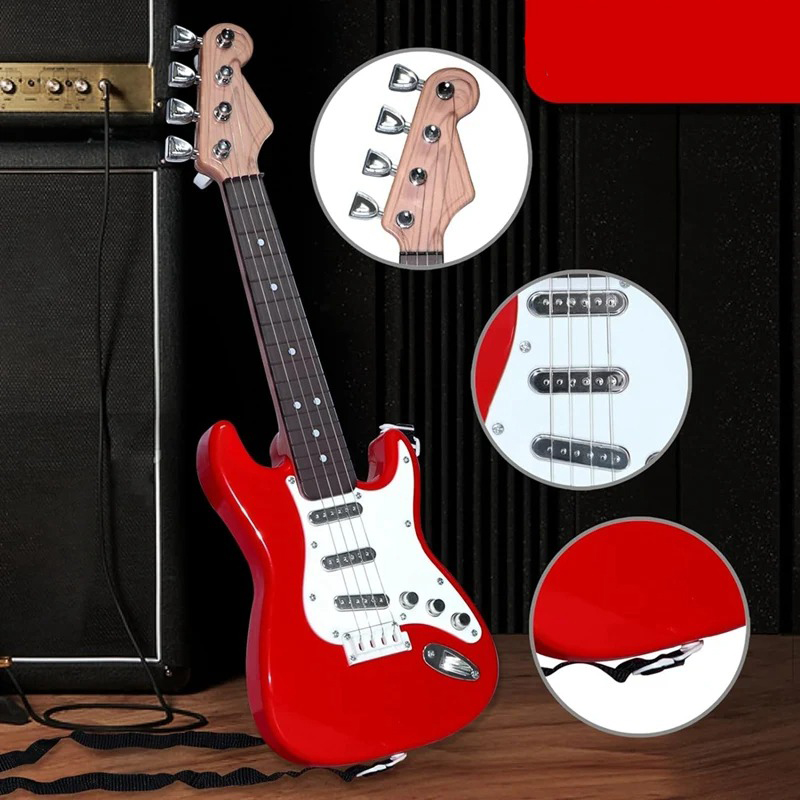 Detaillierte, prächtige rote Kinderelektrogitarre - 43 cm